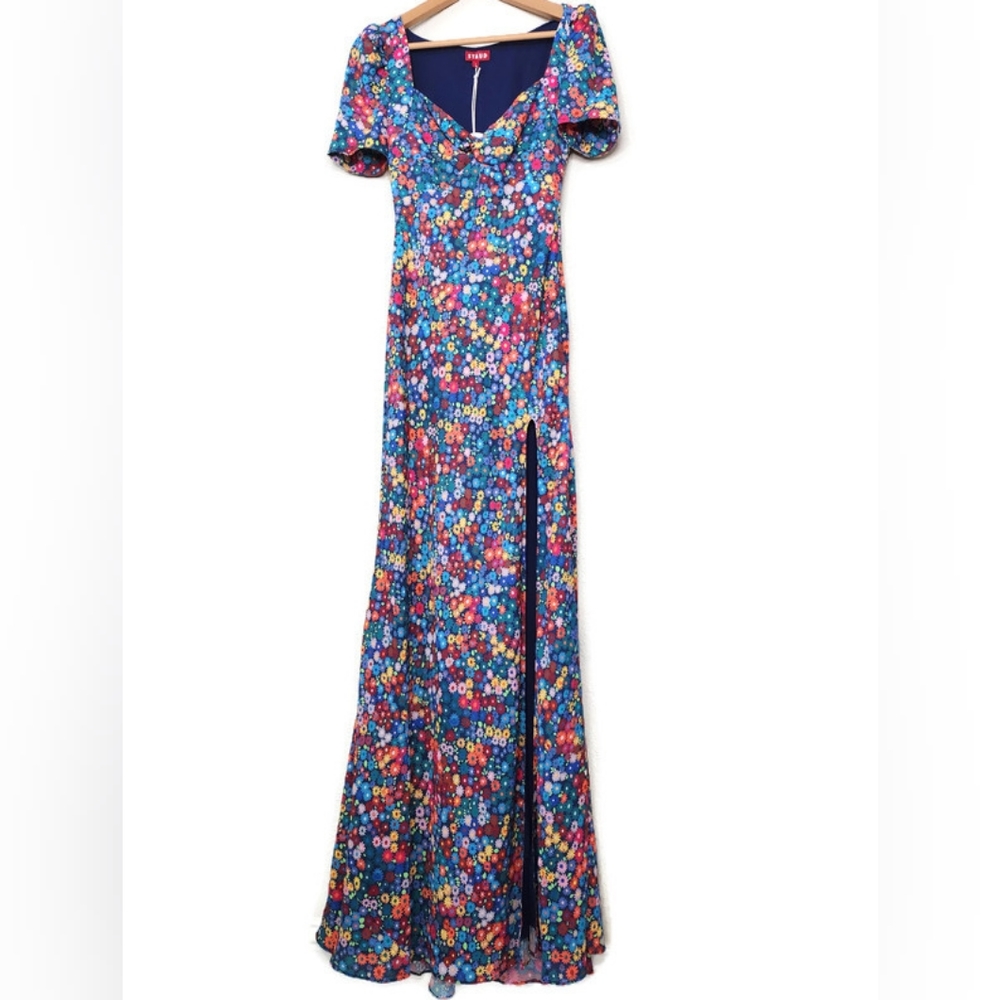 STAUD Lea Maxi Dress in Rainbow Flower Market Size 2 - Picture 3 of 10